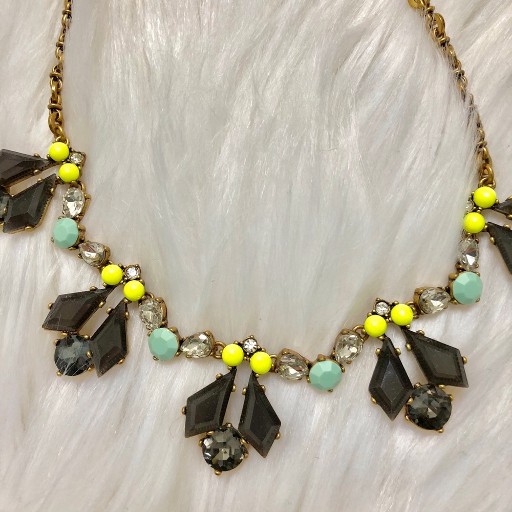 Nwt J Crew Gemstone Crystal Statement Necklace - image 1